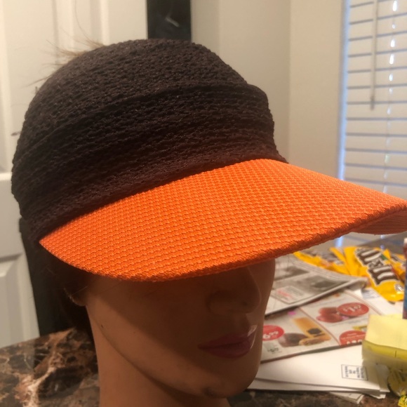 The Redface Women’s Brown Orange Visor Cap Size One - Picture 2 of 12